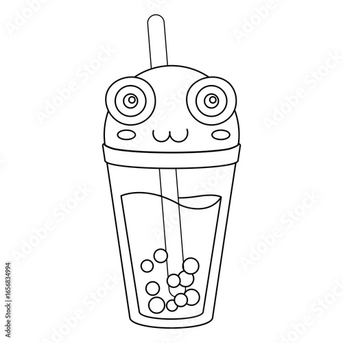 Bubble tea frog cap stroke