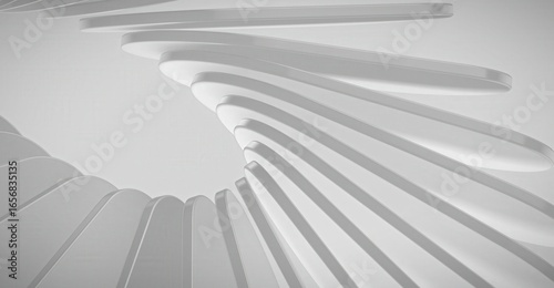 Abstract modern architectural design with flowing lines and a unique shape 