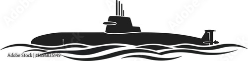 Submarine on the Water Silhouette on Transparent Background This image features silhouette submarine water The silhouette style gives distinctive and modern look The transparent background