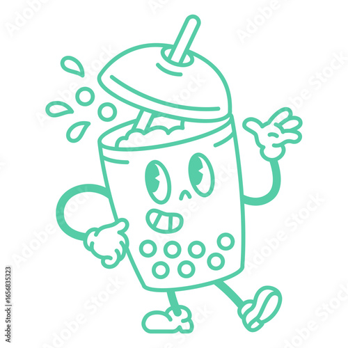 Cartoon bubble tea