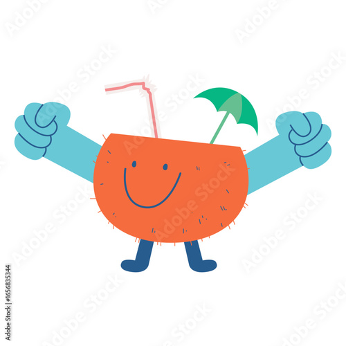 Cartoon funny coco drink