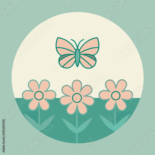 Tranquil scene of a lone bird illustration