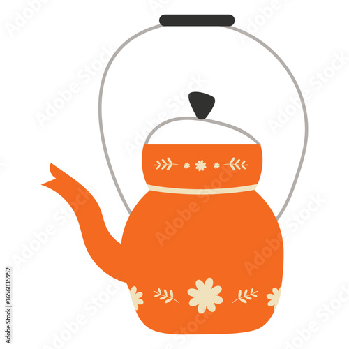 Flat teapot orange