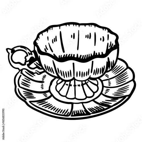 Flower teacup stroke