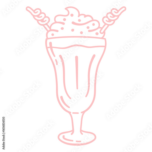 Illustration of a milkshake in a glass