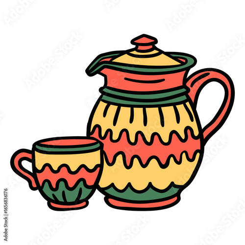 Kettle cup hand drawn
