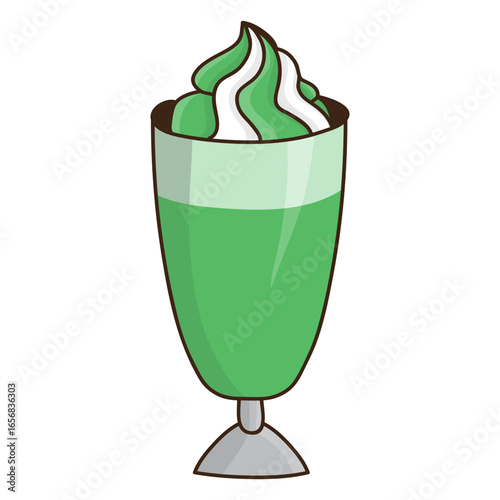 Milkshake mint dessert
