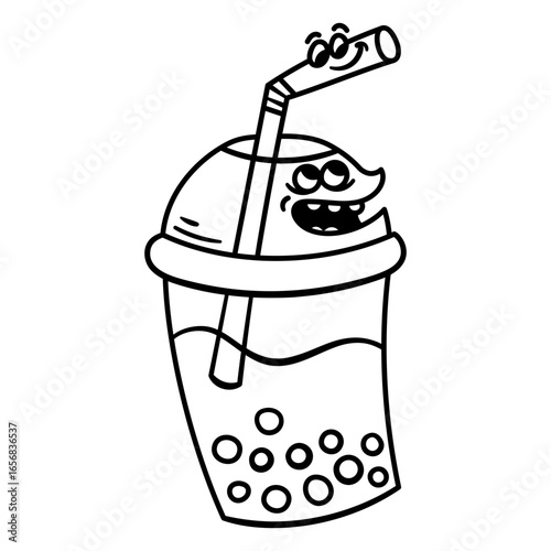 Playful bubble tea character design