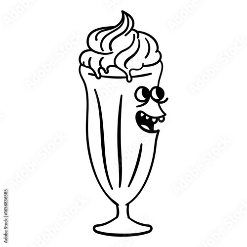 Playful cartoon milkshake illustration
