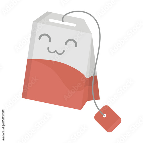 Tea bag sticker flat