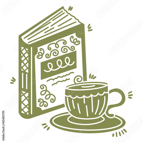 Tea time book and cup design