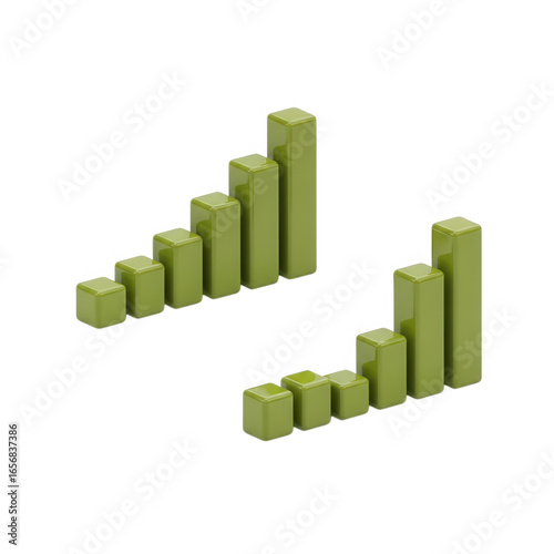 Free Download Green growing bar chart blocks isolated on transparent background - GFXLoad