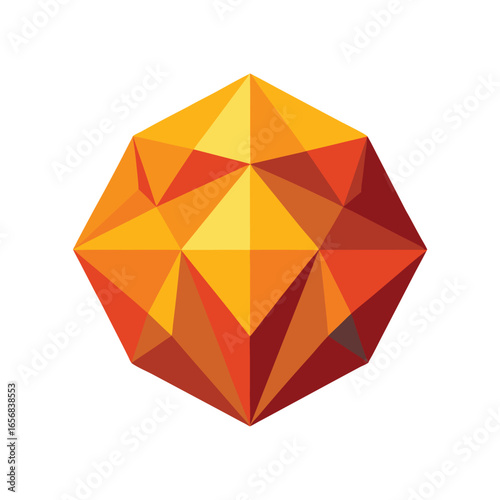 Geometric Orange and Yellow Abstract Shape polygon
