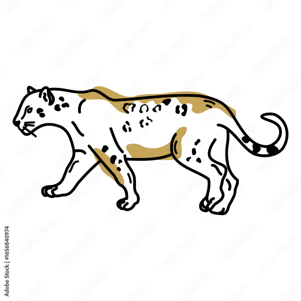 Fototapeta premium Brown leopard color stroke