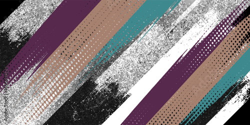 Hand drawn abstract frame. Ink brush strokes mess. Design for poster, invitation, gift card, coupon, book cover. grunge texture background. Dots pop art comics sport style vector illustration.