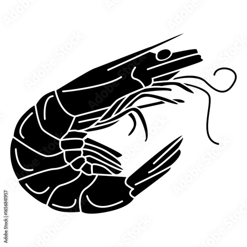 Curled shrimp cut out