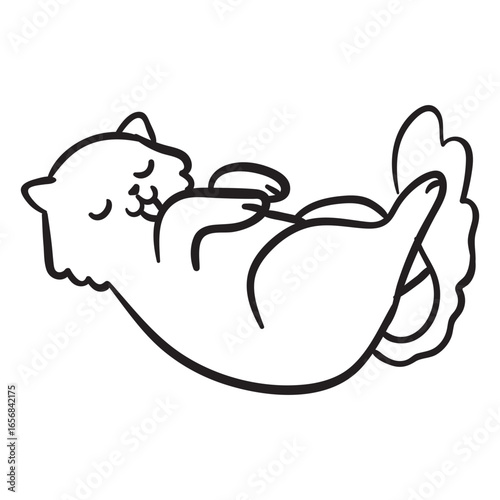 Cute cat stroke washes kitten