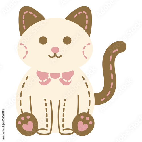Cute cat with a bow on its head