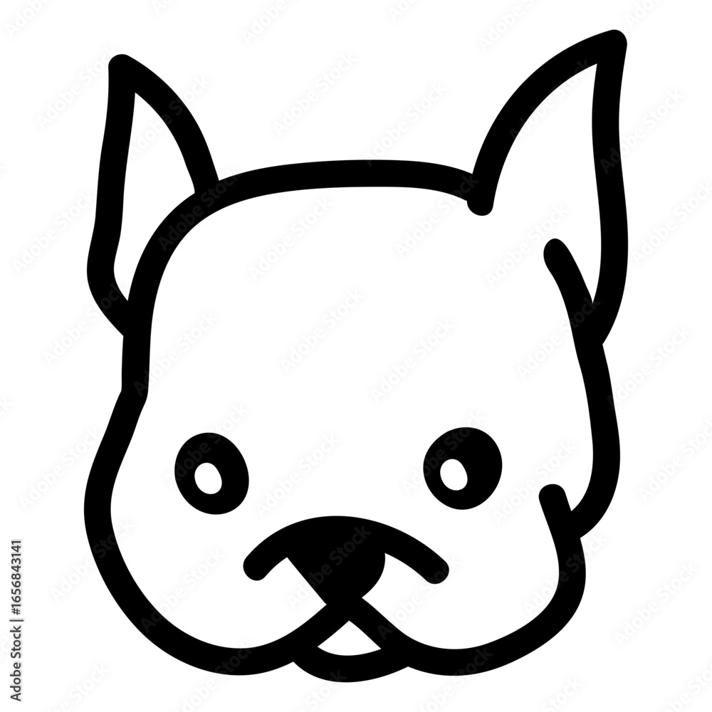 Fototapeta premium French bulldog face outline