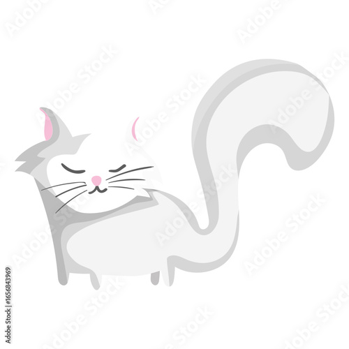Long tail cat illustration