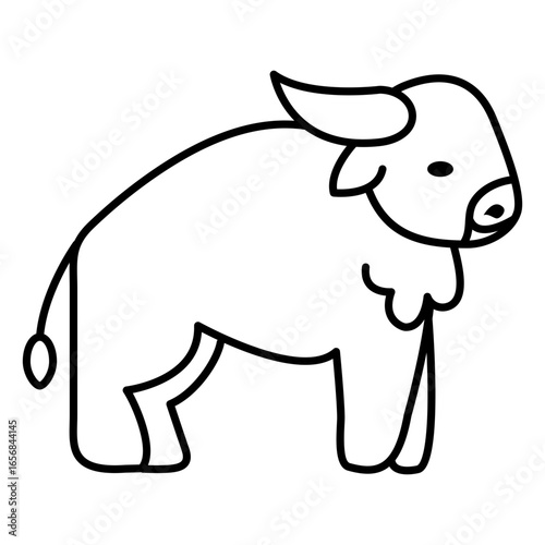 Ox farm animal side-view
