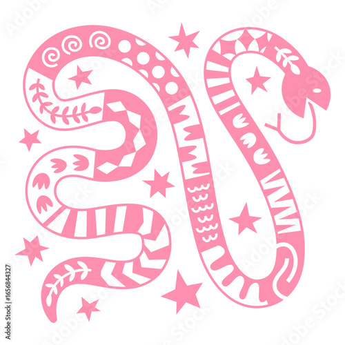 Pink and white snake design