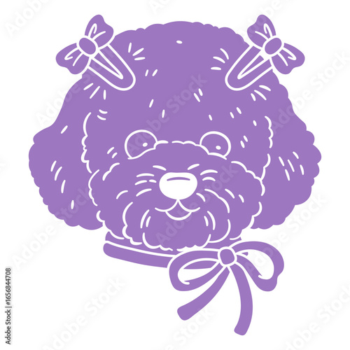 Purple dog with bow tie design