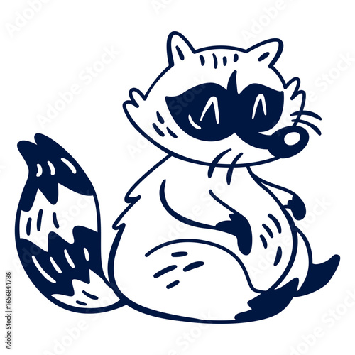 Racoon filled stroke