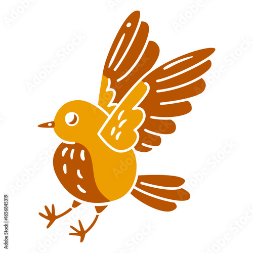 Sparrow fliying cut out