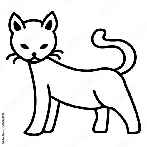 Stroke sideways standing cat
