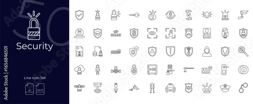 Security Line Editable Icons set. Vector illustration in modern thin line style of Security icons: protection, lock, privacy, etc
