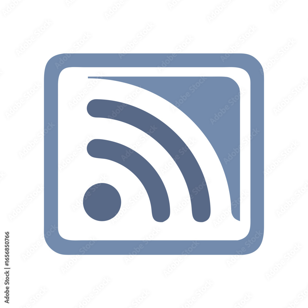 Stylized blue wireless signal icon in a square shape on a light background
Stylized blue wireless signal icon in a square shape on a light background
