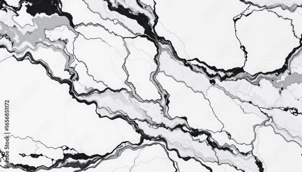 Obraz premium White marble with black veins abstract texture background