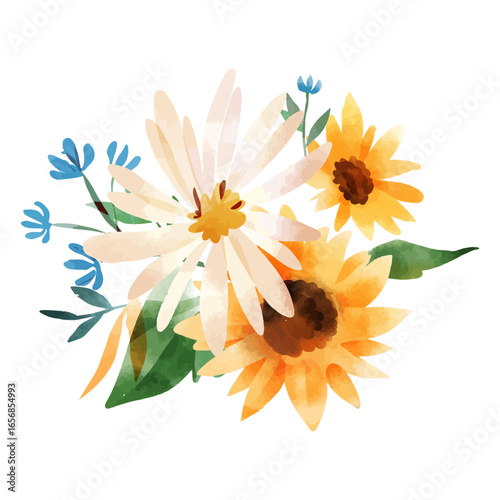 Sunflower and other flowers bouquet