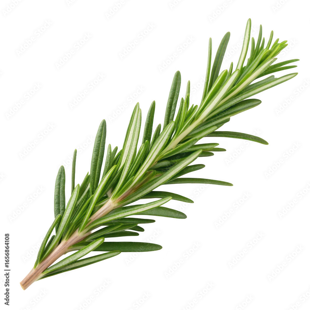 Fototapeta premium Fresh rosemary sprig isolated on transparent background