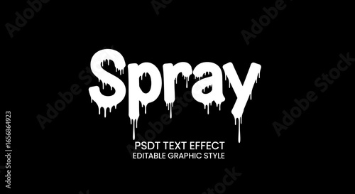White spray paint text effect on black background