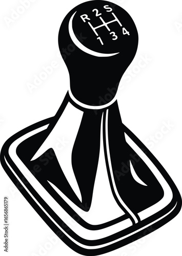 car gear lever vector hand drawn illustration