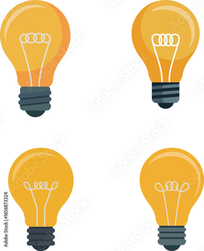 Light bulb icon representing idea and innovation in vector illustration