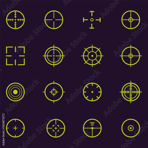 Vector Crosshair Reticle Icon Set