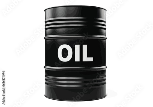 Vector illustration of black oil barrel