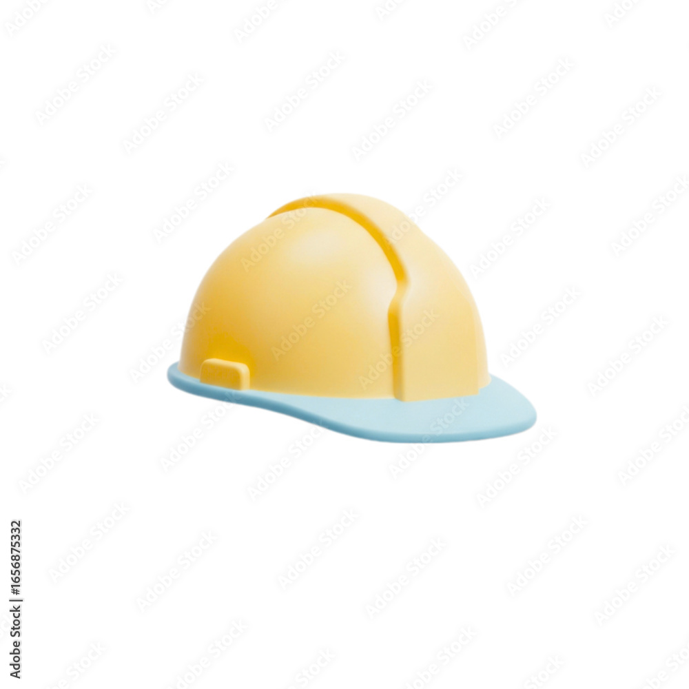 Fototapeta premium Yellow and blue construction hard hat isolated on transparent background