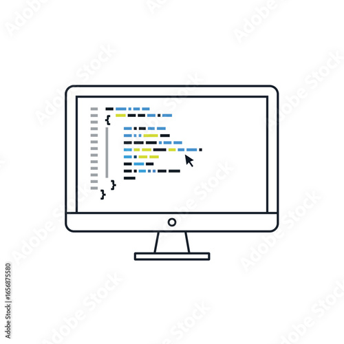 Computer screen displaying code with cursor
