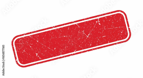 Blank red stamp silhouette. Horizontal rubber stamp design isolated on white background