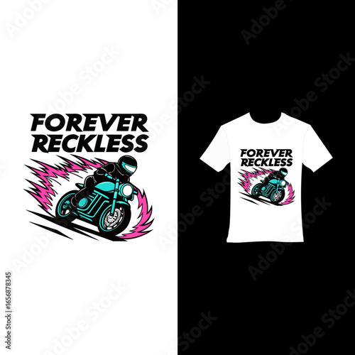Stylish bike themed t-shirt design for riders and motorcycle lovers.