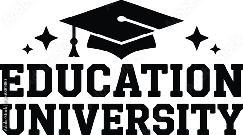Education University Graduation Cap Logo academic learning