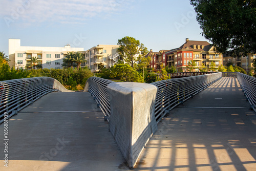 Pedestrian Bridge Leading to Residential Buildings
