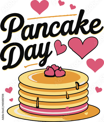 Pancake Day Celebration Featuring a Stack of Pancakes