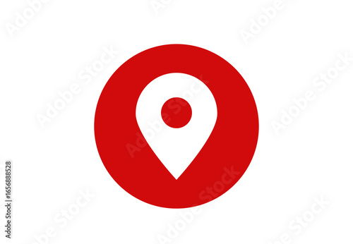 Free Download Red location pin icon – minimal map marker for GPS, navigation, travel, and place locator. Flat vector symbol for apps, address finding, and geolocation design - GFXLoad