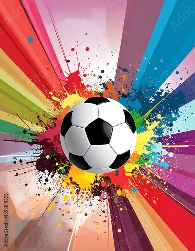 Colorful soccer ball graphic design
