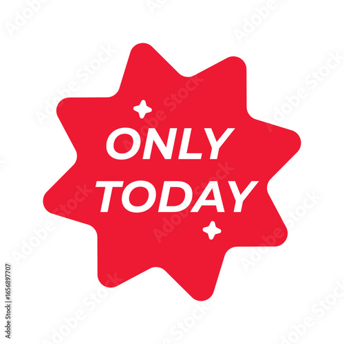 Only Today badge isolated on white background